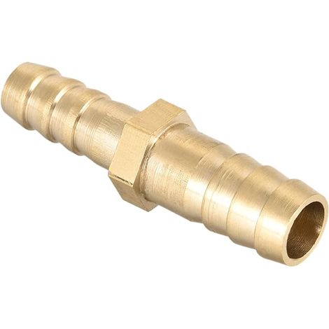 10mm to 8mm Dia Straight Brass Barbed Fitting Golden (1/5)