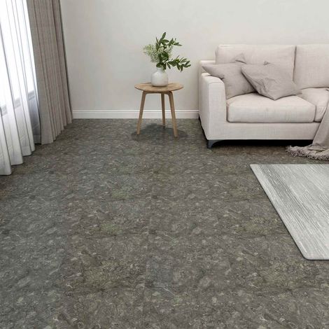 vidaXL Flooring Planks 5.11 m² 55 pcs PVC Gray and White