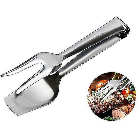 2er-Pack Edelstahl-Gabel und -Löffel, Salatzange, Grillzange, Küchenhelfer (1/5)