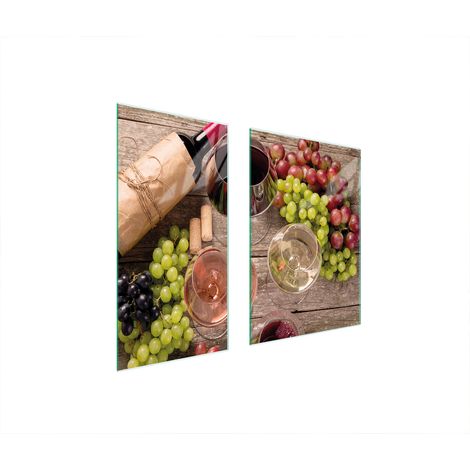 PANNEAU DE PROTECTION EN VERRE 75x52 VIN (1/5)