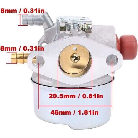 640025 Kit de carburateur pour Tecumseh OHH60 OHH55 OHH45 OHH50 OHH65 Remplace 640004 640017 640135A Pièces de Tondeuse à Gazon, avec Filtre à air 36046, Bougie d'allumage, Joint (1/3)