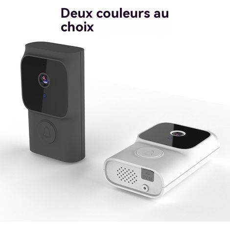 Version noire : Nouvelle sonnette vidéo intelligente, caméra de surveillance WiFi HD avec interphone vocal et vision nocturne infrarouge pour la sécurité domestique (1/5)