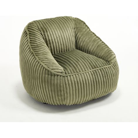 Poltrona pouf verde in ciniglia con memory foam 98 x 92 x 73 cm HOMVRA (1/4)
