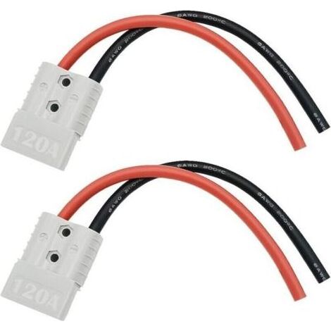 120A 600V Batterieanschluss (Grau), Schnellbatterieanschluss, mit 25cm 6 AWG Batteriekabel, Schnellkupplung auf Schnellkupplung Batterieanschluss (2 Sets) (1/5)