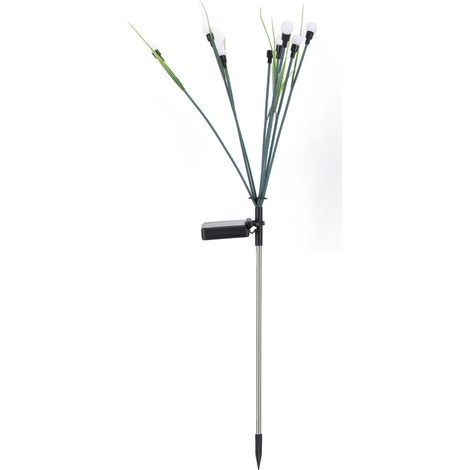 Ortviai Applique Solaire pour Jardin – 8 Têtes, Lumière Chaude Blanche, IP65 Étanche, Poteau Vert, Rechargeable (1/5)