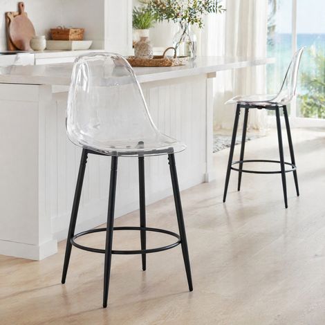 Chaise banc tabouret transparent 66 cm métal HAVRYA (1/5)