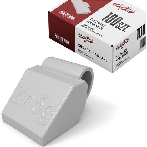 Pesi in zinco con clip per cerchi in alluminio, peso 5 g, 100 pezzi. (1/3)