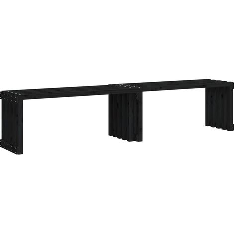 Gartenbank Ausziehbar Schwarz 212,5x40,5x45cm Massivholz Kiefer vidaXL