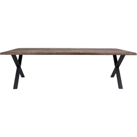 CALVI-Table repas à manger +12 personnes 300cm en chêne massif fumé (1/5)
