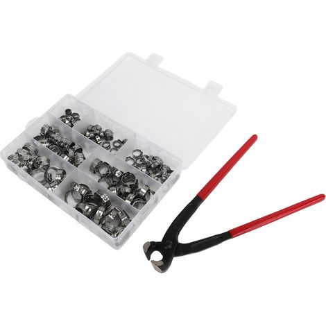 130-teiliges Edelstahl-Schlauchschellen-Set, Ø6-21mm, Sortiment an Flanschen für Kfz-Verrohrungen (1/5)