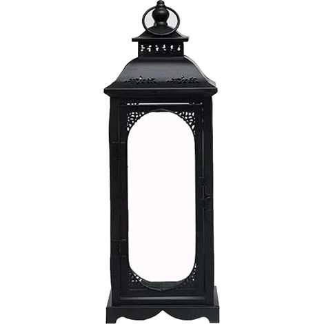 bougeoir rétro en fer résistant au vent, lanterne en métal et verre, bougeoir créatif et romantique