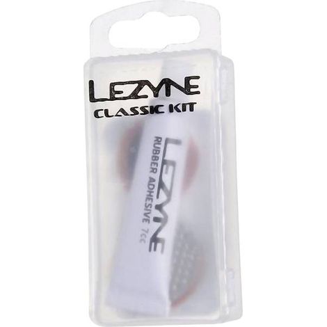 Kit Lezyne Classic: 8 toppe, grattugia, 1 scatola per riparazione pneumatici