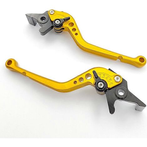 Tige de commande de klaxon de frein de moto PCX160 modifiée, en alliage d'aluminium, anti-chute, frein réglable, poignée longue et courte (Golden 3) (1/5)