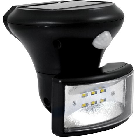 Lampada solare LED 5W PIR 500lm 6400K nera IP44 Polux (1/4)