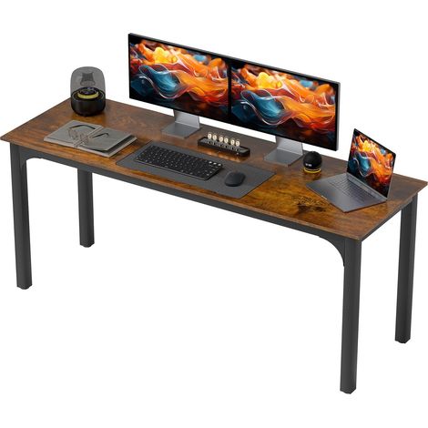 Computertisch, Rustikales Braun, Großzügiges Design, Spanplatte