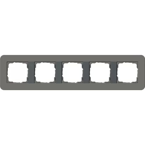 Gira Abdeckrahmen 5f Gira E3 Dklgrau/Anthrazit [0215423], 0215 423 (1/2)