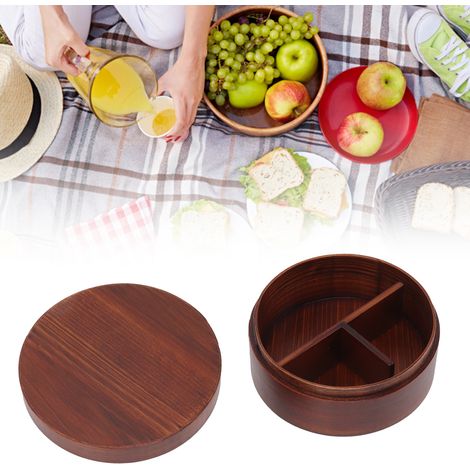 Boîte à bento ovale de style japonais, en bois de cèdre, boîte à riz à sushi couleur café, vaisselle en bois simple, boîte à bento pour adulte. (1/5)
