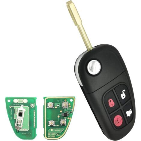 Clé à distance 4 boutons 433Mhz NHVWB1U241 pour Jaguar avec accessoire de voiture à puce de verre 60 (1/5)