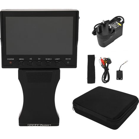 Testeur CCTV LCD 4.3 pouces Moniteur vidéo HD Analogique Entrée VGA Sortie DC12V Caméra avec Adaptateur 100-240V Prise UK (1/5)