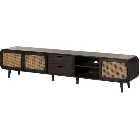 Mobile TV Mango grigio scuro Laccato 240x40x50 cm montato parzialmente VALENCIA 225 (1/4)