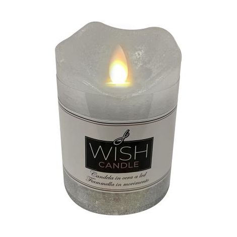 CANDELA LED WISH CANDLE H.10 D.7,5 SILVER