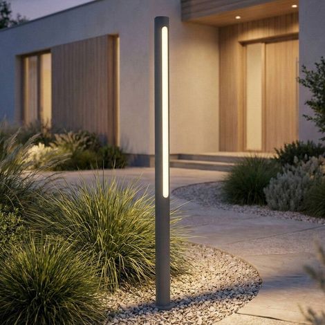 [GEBRAUCHT] B-Ware Lindby Wegeleuchte Gartenleuchte Liravel LED Pollerleuchte anthrazit 90cm IP65 (1/2)