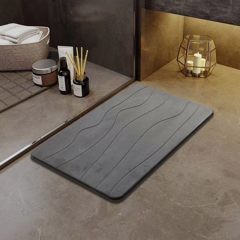 Tapis De Bain En Terre Diatomée - 40 x 60 cm - Antidérapant - Absorbant Rapide - Pour Salle De Bain Cuisine Entrée Balcon - 1 Pièce (1/5)