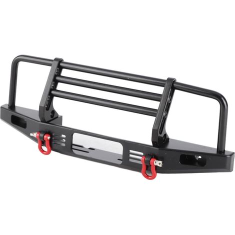 Pare-Chocs Avant Réglable en Métal pour Voiture RC, Fabrication Exquise pour Voiture sur Chenilles SCX10 1/10 RC, Métal Noir 7,9x2,4x2,7 Pouces