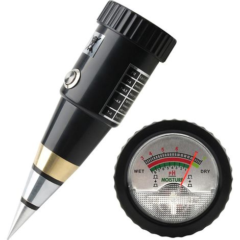 2-in-1 pH-Bodenmessgerät mit Nadelanzeige, Feuchtigkeitsmesser mit wasserdichter Dichtung