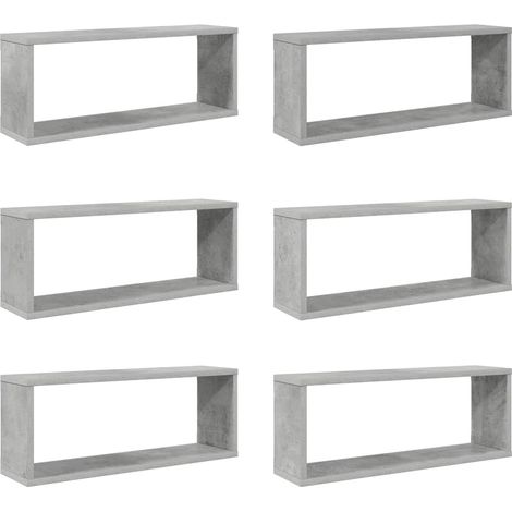 Würfelregale 6 Stk. Betongrau 60x15x23 cm Holzwerkstoff vidaXL