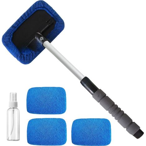 Outil de nettoyage en microfibre pour pare-brise Nettoyeur de vitres intérieures lavable et réutilisable Brosses rotatives de nettoyage automobile pour maison, camion, miroirs, écrans TV, sol (1/5)