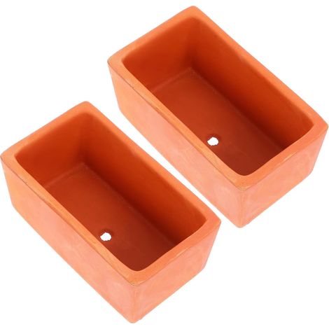 Terrakotta Blumentöpfe 2 Stück mit Abflussloch 12 5X7X5 3cm