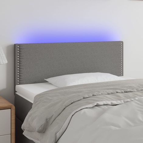 Tête de lit à LED - Design industriel - Pour Lit adulte - Gris foncé 100x5x78/88 cm Tissu Chic-337135 (1/5)