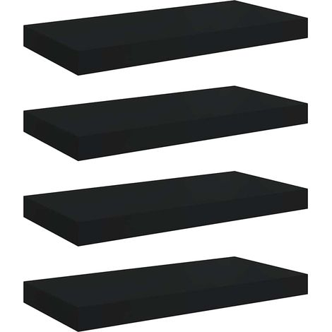 Maison Exclusive - Schweberegale 4 Stk. Schwarz 50x23,5x3,8 cm MD (1/5)