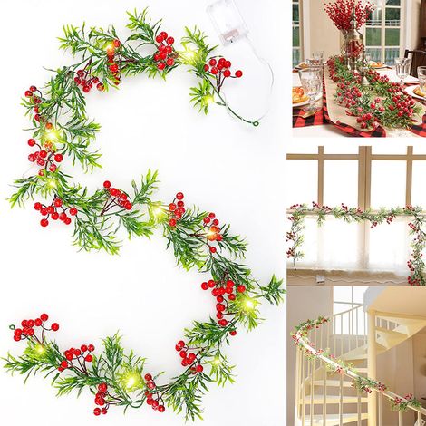 1Guirlande LED avec 35 Lumières Chaudes  2 Modes: Fixe et Clignotant Décoration d'Intérieur pour Noël sur Cheminée Escalier 1.8m (1/5)