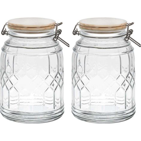 Bocal de Conservation - COOK CONCEPT - Transparent - Couvercle en Bois (1/3)