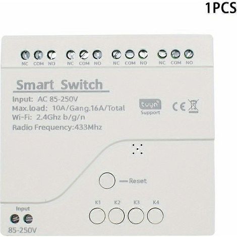Tuya Smart Wifi Module de commutation de moteur AC 110 V 220 V 85-250 V APP Télécommande 4 canaux Relais compatible avec Alexa Google HomeSmart Domotique Tu (1/5)