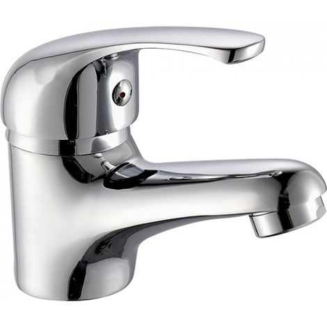 QAZQA Robinet de salle de bain, Alliage de zinc évier Mitigeur de lavabo à levier unique Chrome Robinet de salle de bain (1/4)