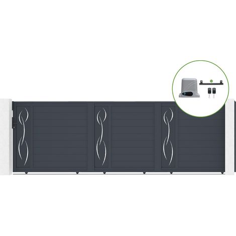 Schiebetor 5m LIFE H.160cm Aluminium + RANGER C300 Motorisierung (1/5)