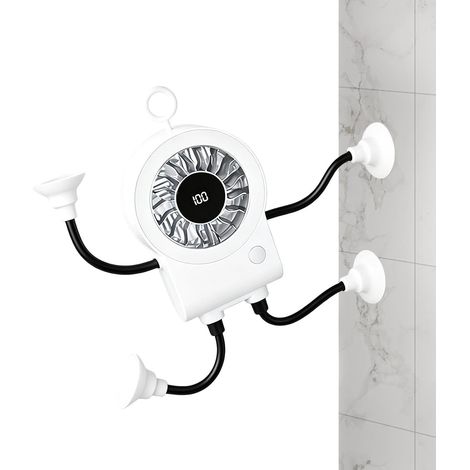 Ventilateur Rechargeable 5 Modes 100 Vitesses Ventouse Mains (1/5)