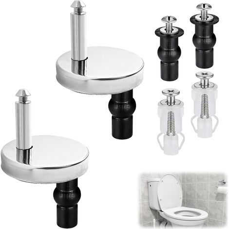 Tornillos de fijación universales para asiento de inodoro de cierre suave (6 piezas), tornillos y accesorios de bisagra de liberación rápida, tuercas de repuesto para tapa de inodoro con tornillos exp