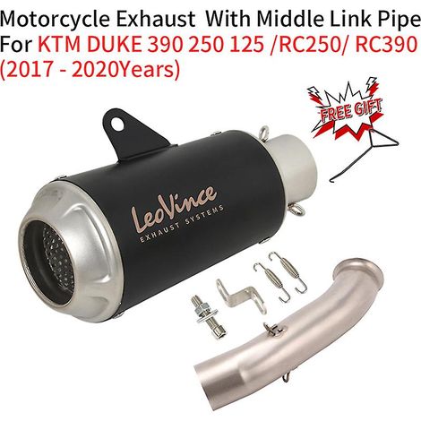 Système d'échappement Leo Vince 51 mm pour moto KTM DUKE 125 250 390 RC390 RC250 (2017-2020) - Silencieux et tube intermédiaire modifié