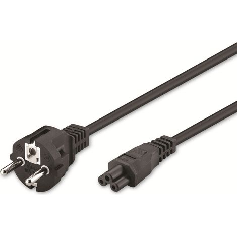 GOOBAY Câble d'alimentation avec fiche trèfle NK 114 S-100, 1 m, noir (1/2)