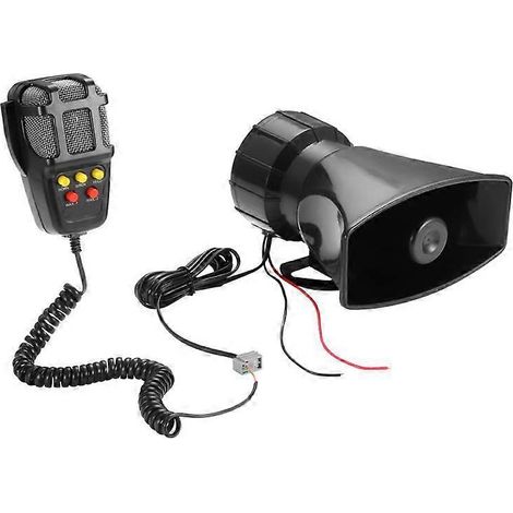 HW-1006B 12V 100W 125dB Bocina de aire eléctrica para alarma de coche, 5 tonos, súper potente, con micrófono. (1/4)