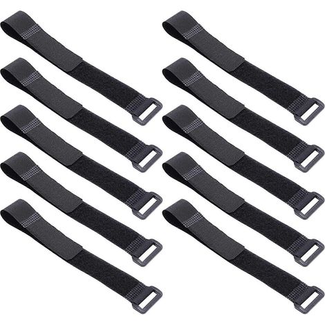 Lot de 10 attaches de câble réutilisables et multifonctionnelles, sangles de sécurité extensibles et réglables, 50 cm (1/5)