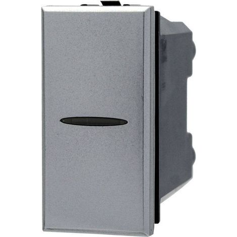 TRADE SHOP - Deviatore 1p Assiale 16a Unipolare Silver Compatibile Bticino Axolute - (1/2)