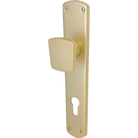 Alpertec PZ-Knopflangschild Aluminium gold abgerundet Beschläge