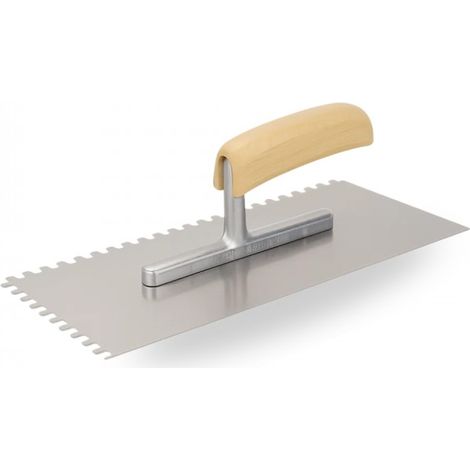 Platoir pour lissage enduit, chape, ciment, mortier - Platoir inox lame dentelée 280 x 130 (6x6) - MATPRO