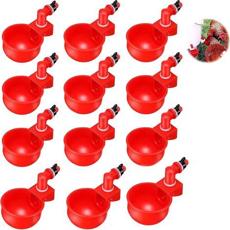 12 Pièces Abreuvoir Poules, Abreuvoir Volaille Automatique, Outil d'Abreuvement pour Poulets, Canards et Autres Volailles (1/5)