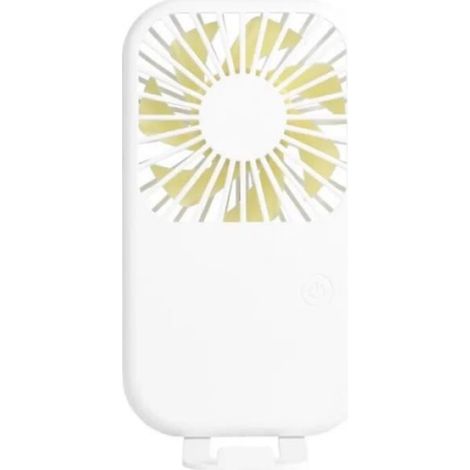 Ventilateur De Poche - USB Rechargeable - 3 Niveaux De Vitesse - 130x70x25 Mm - Blanc